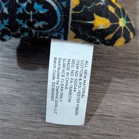 Dammit Doll Stress Relief Toy With Tile Pattern & Yarn Hair  Blue Yellow Black P - Picture 6 of 8